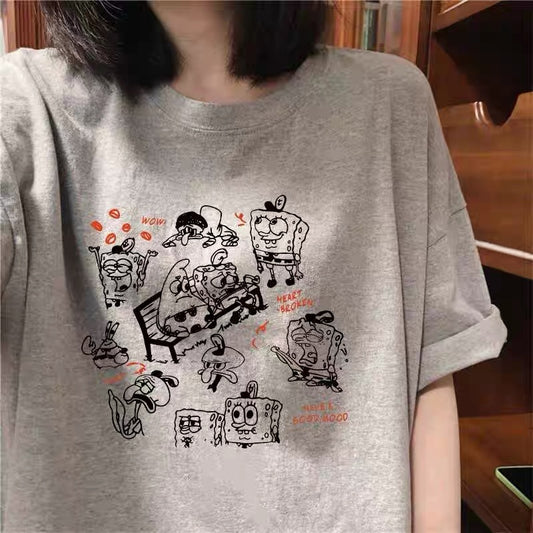 Foreign trade cut label tail order ~ counter withdrawal American trend summer short-sleeved T-shirt men and women pure cotton loose versatile