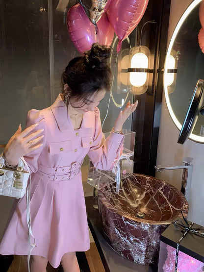 Fish Rabbit's Rabbit Suit Dress Women's High-end, Exquisite and Slim French Long-Sleeved Short Skirt Autumn Women's Dress