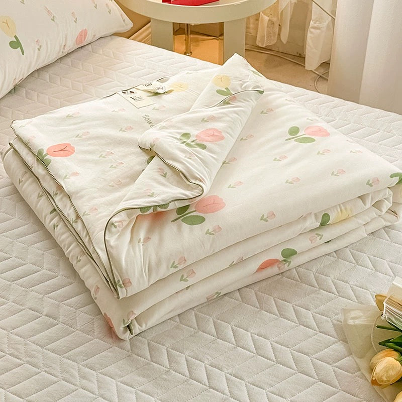 Class A soybean fiber knitted cotton summer cool quilt machine washable summer children's thin quilt spring and autumn summer air conditioning quilt