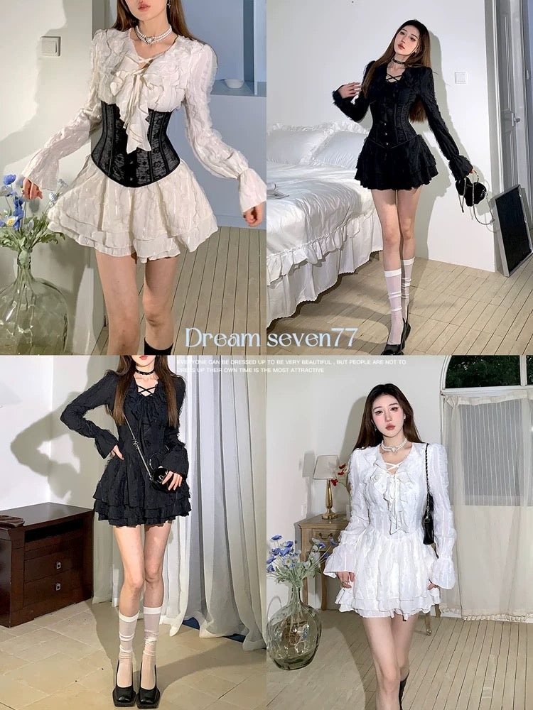 DREAM SEVEN77 Designed waist slimming dress for women 2024 spring new waist short skirt