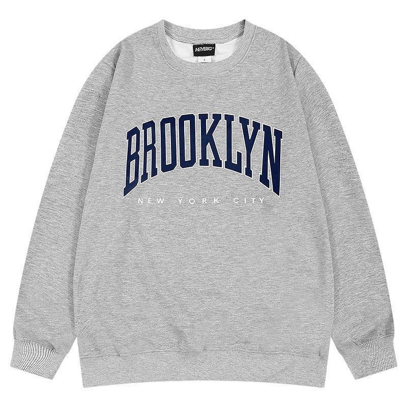 American hip-hop sweatshirt men's spring and autumn high street fashion brand heavy retro round neck jacket couple wear roofa top