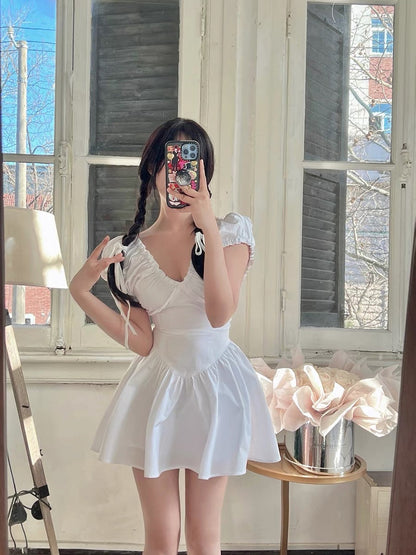 Hotdog hot dog is very spicy [Ballet Dream] Wear more V-neck sleeveless dresses for summer (D055)