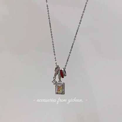 YIcheon Southeast Asia pure desire ins wind Korean necklace female multi-ring design pendant metal clavicle chain C45