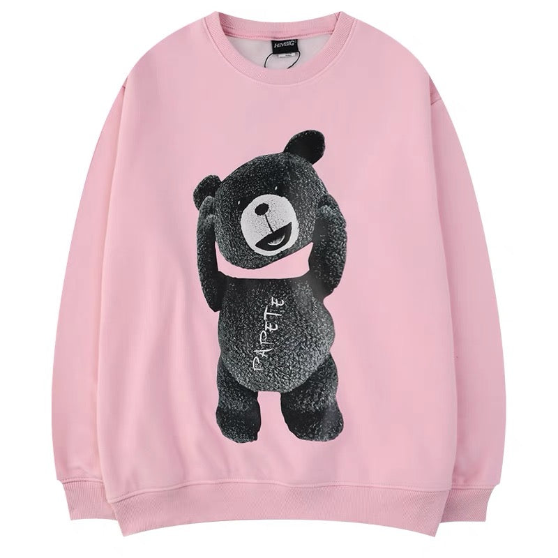 Sweatshirt men's round neck pullover coat Korean style trendy loose velvet bottoming shirt ins Hong Kong style couple tops (N0925)