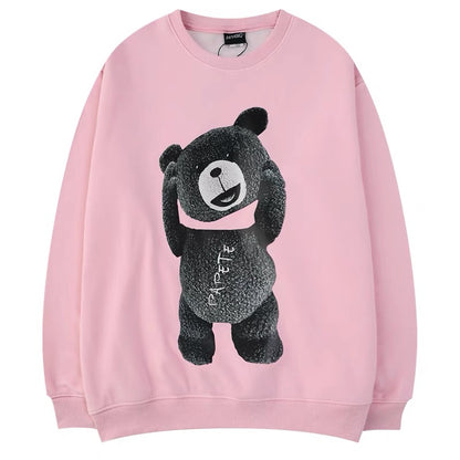 Sweatshirt men's round neck pullover coat Korean style trendy loose velvet bottoming shirt ins Hong Kong style couple tops (N0925)