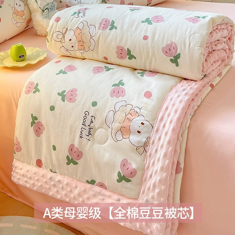 Soybean fiber cotton bean quilt thick winter quilt core single children's pure cotton summer cool quilt spring and autumn air conditioning quilt