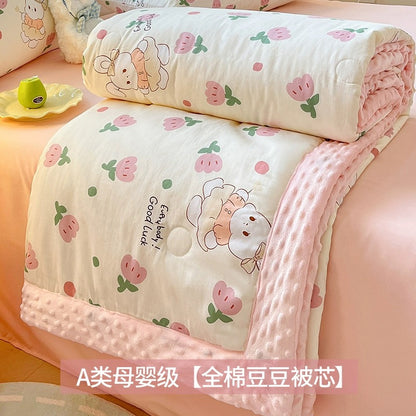 Soybean fiber cotton bean quilt thick winter quilt core single children's pure cotton summer cool quilt spring and autumn air conditioning quilt