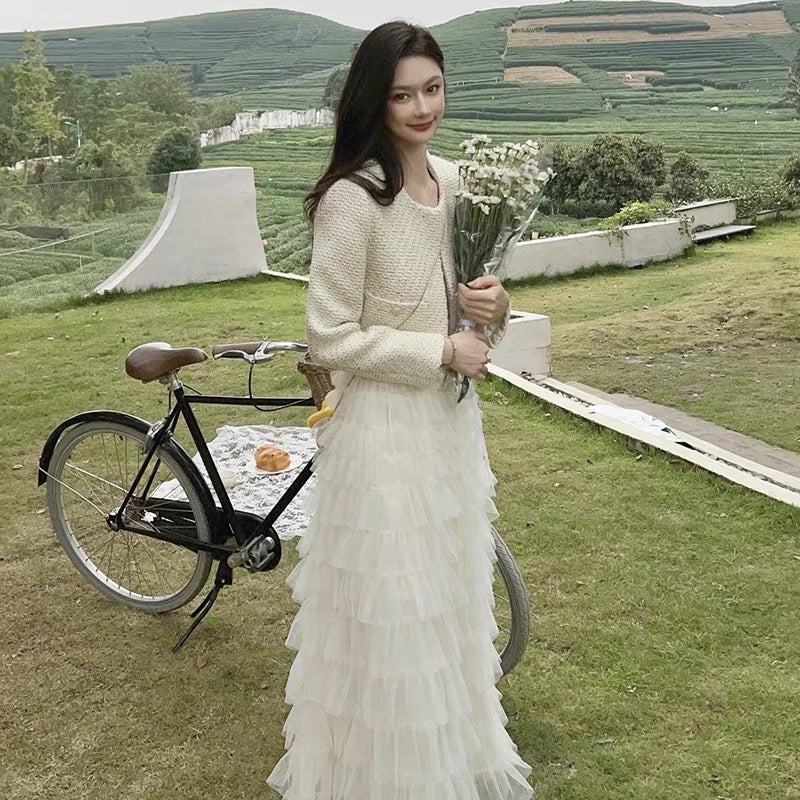 2023 early spring dress light luxury high-definition tea break French style high-end feeling Royal Miss Xiaoxiangfeng first love two-piece suit skirt spring and summer