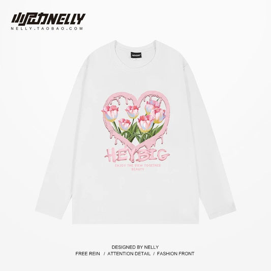 American cartoon cat print round neck short sleeve men and women summer 2025 couple pure cotton t-shirt half sleeve bottoming shirt trend