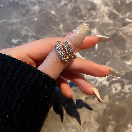 Real gold electroplating diamond open ring