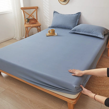 Bed sheet single piece washed cotton and linen bedspread 2023 new bed sheet Simmons mattress dustproof protective cover full package non-slip