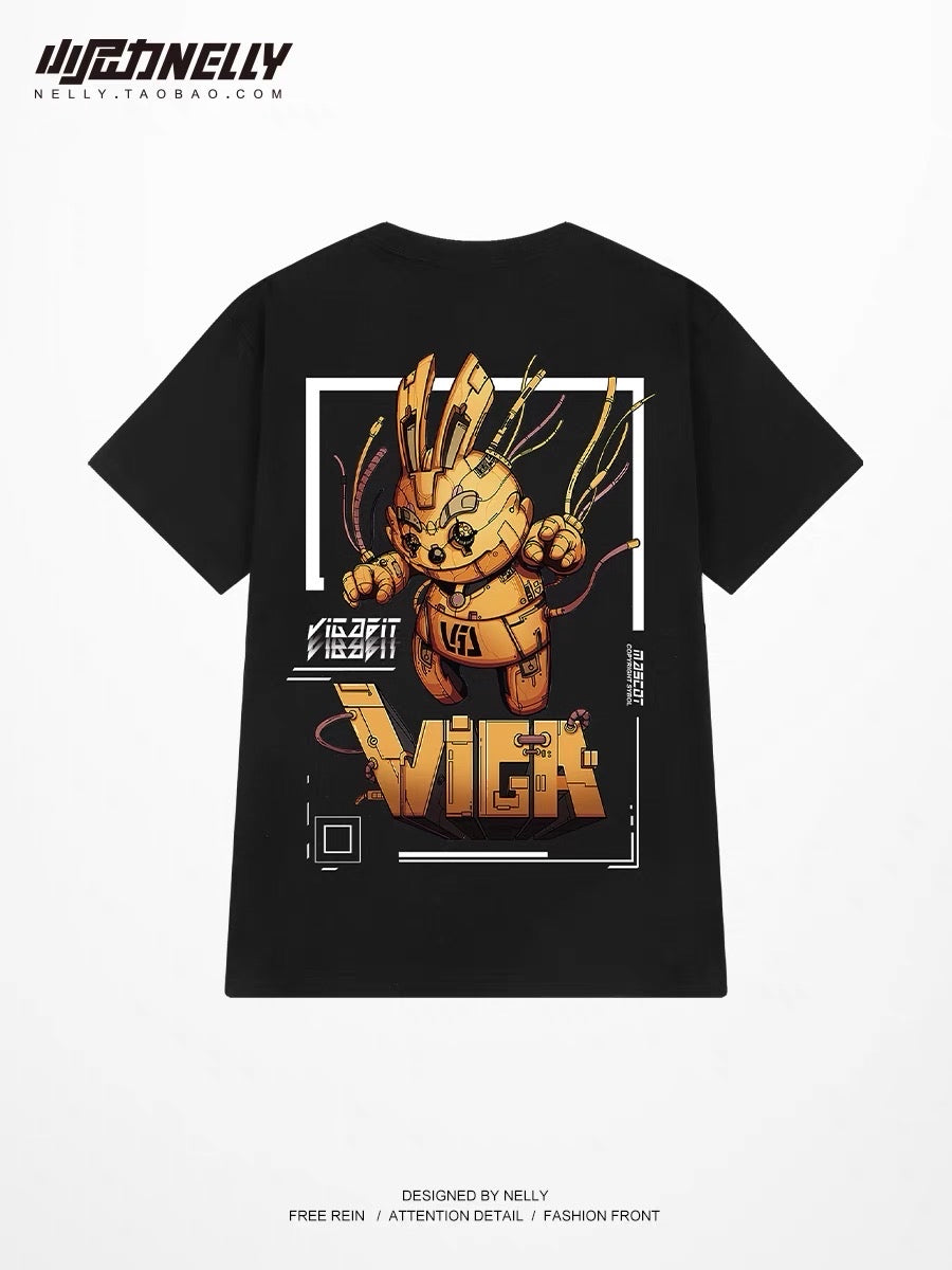 Hong Kong style retro cotton short-sleeved T-shirt men's ins tide brand summer 2023 new men's oversize loose T-shirt