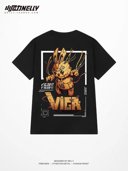 Hong Kong style retro cotton short-sleeved T-shirt men's ins tide brand summer 2023 new men's oversize loose T-shirt