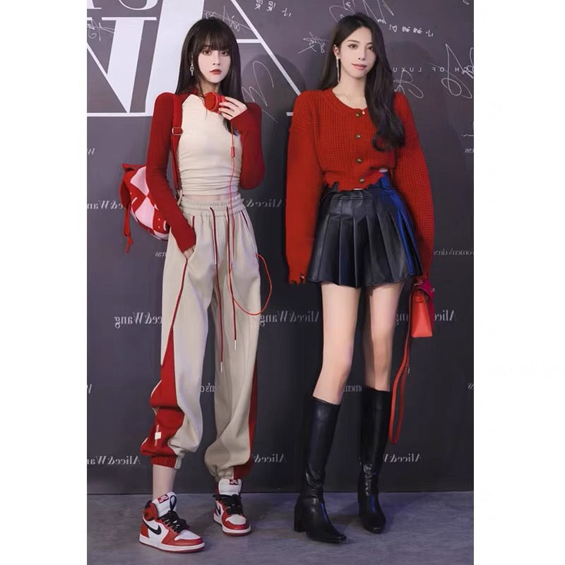 Velvet sports casual suit for women autumn and winter 2023 new fashionable and high-end salt style two-piece trendy set