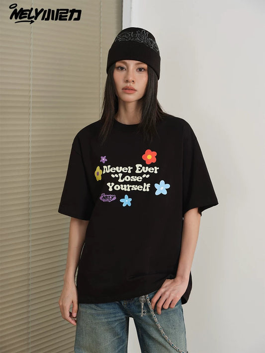 American cartoon cat print round neck short sleeve men and women summer 2025 couple pure cotton t-shirt half sleeve bottoming shirt trend