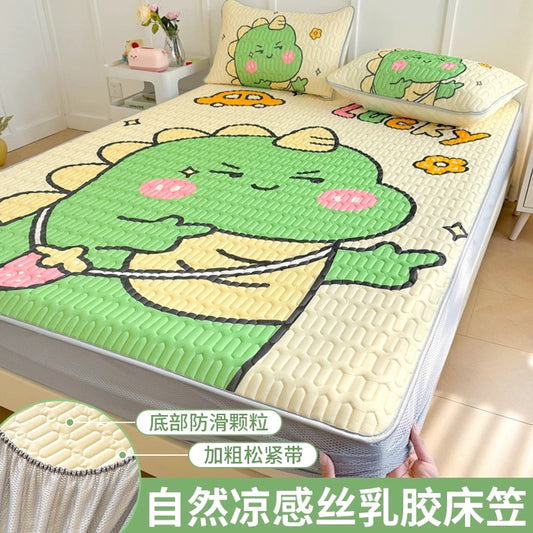 Ice silk latex cool mat three-piece set bed sheet summer bedspread single piece children baby air conditioning mat cool pad washable