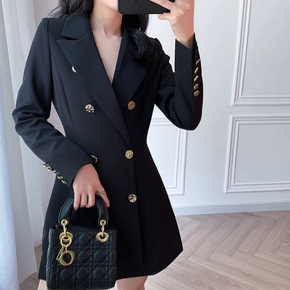 2023 Early Autumn Waist Slimming Fashion Suit Dress Women's Hepburn Style Design Niche Temperament Dress