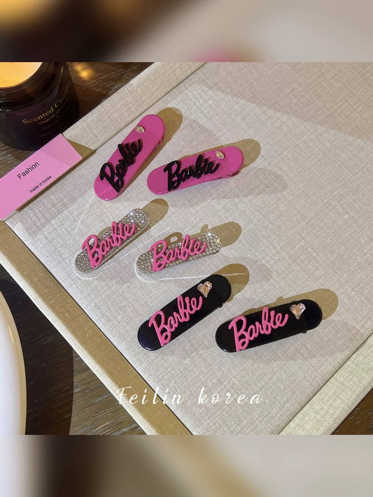 Pink hairpin headband clip forehead bangs side broken hair clip for women exquisite small side clip 2023 new high-end