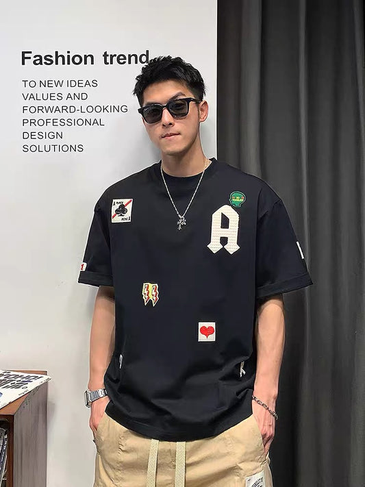 Xu Tailang American fashion brand trend short-sleeved T-shirt men's summer Korean version handsome versatile half-sleeved 2023 new T-shirt