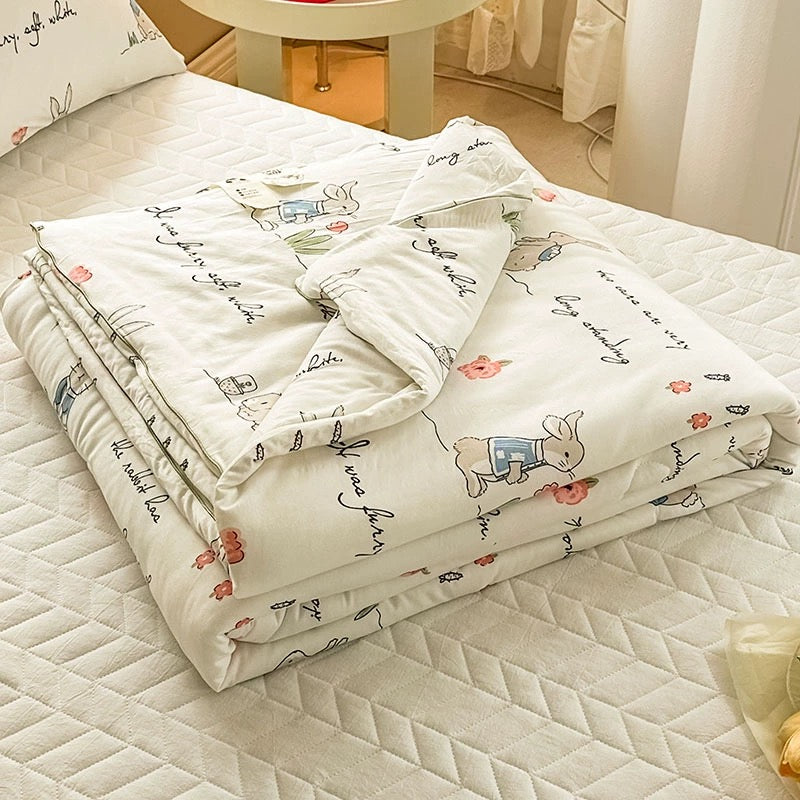 Class A soybean fiber knitted cotton summer cool quilt machine washable summer children's thin quilt spring and autumn summer air conditioning quilt