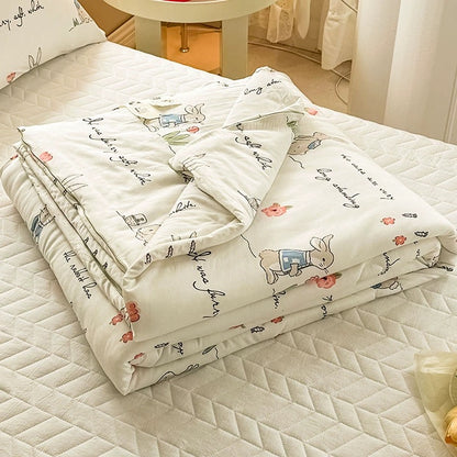 Class A soybean fiber knitted cotton summer cool quilt machine washable summer children's thin quilt spring and autumn summer air conditioning quilt