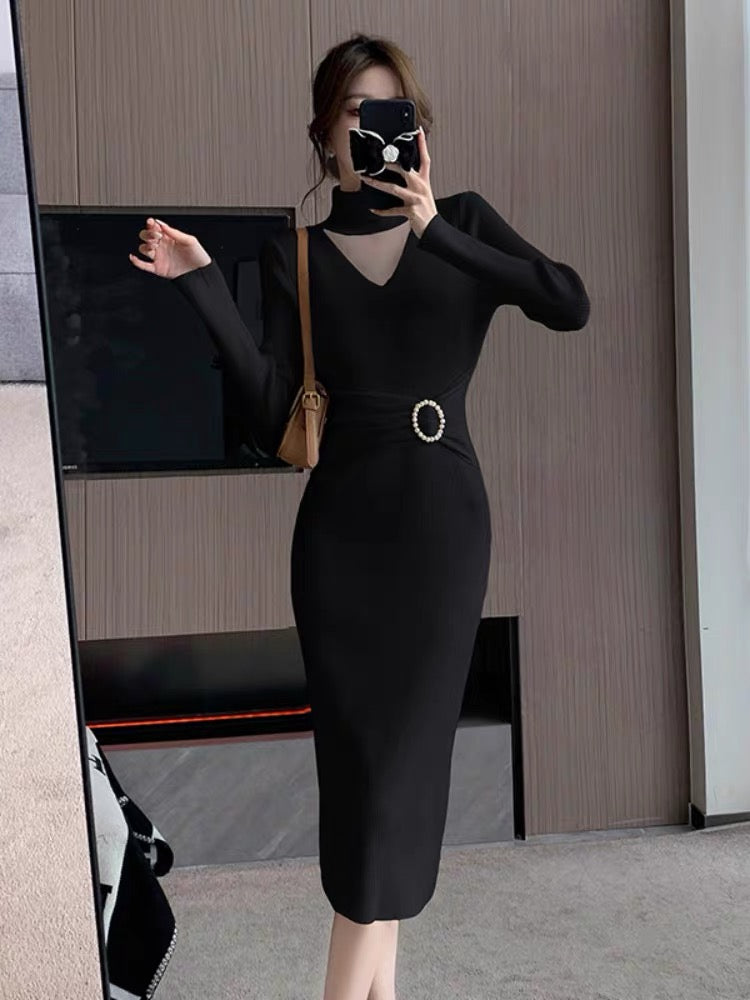 Long-sleeved knitted dress for women, autumn new style, slim fit, lady Lee Nhi Boutique Long-sleeved knitted dress for women, autumn new style, slim fit, lady Lee Nhi Boutique