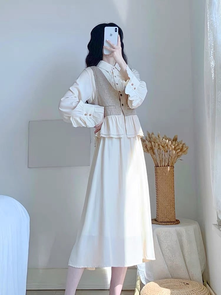 Autumn 2023 new women's skirt French retro niche design temperament waist slimming suit dress