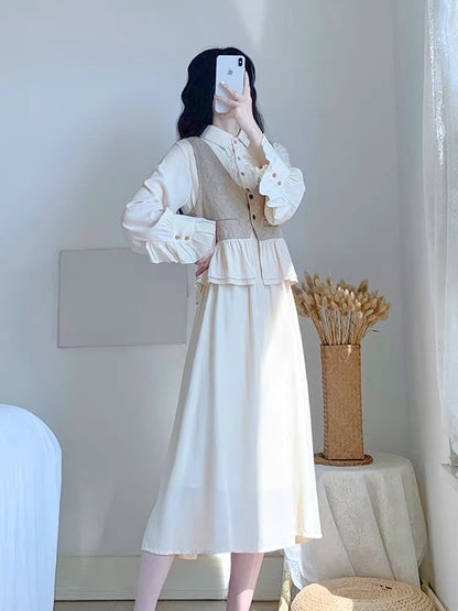 Autumn 2023 new women's skirt French retro niche design temperament waist slimming suit dress