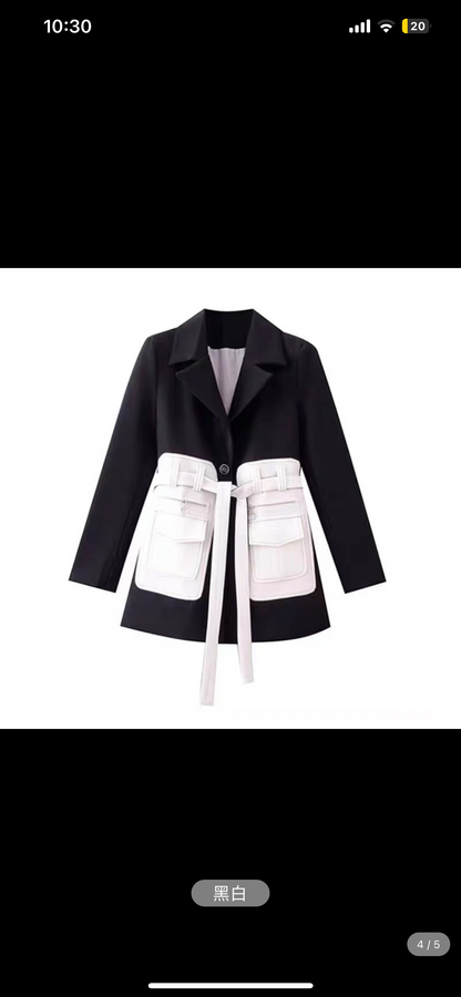 Spring 2023 new style French waist slimming high-end Hepburn style small temperament black suit dress (V7718)