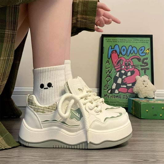 Pull back women's shoes thick-soled white shoes 2023 autumn and winter new style versatile small fragrant casual sneakers original star shoes