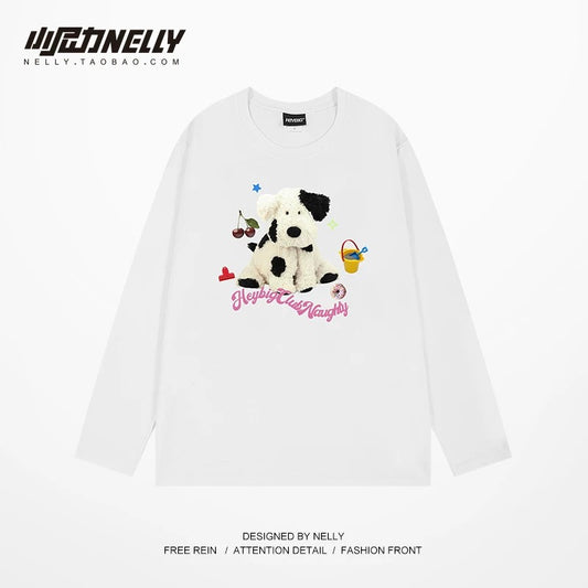 American cartoon cat print round neck short sleeve men and women summer 2025 couple pure cotton t-shirt half sleeve bottoming shirt trend