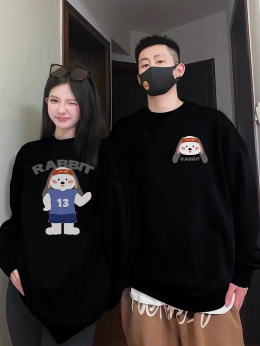 Different couple sweatshirt spring and autumn 2023 new autumn super hot trend niche high-end round neck jacket