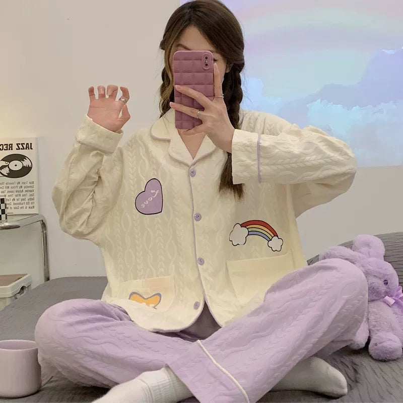 Pajamas for women Spring Autumn Winter Cotton Long Sleeve 2024 New Style Student Sweet and Cute Ladies Home Clothes Set