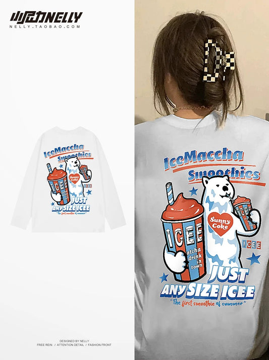 American cartoon cat print round neck short sleeve men and women summer 2025 couple pure cotton t-shirt half sleeve bottoming shirt trend