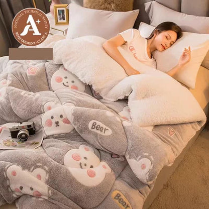 Coral fleece blanket lamb fleece quilt thickened winter single student dormitory milk flannel blanket bed