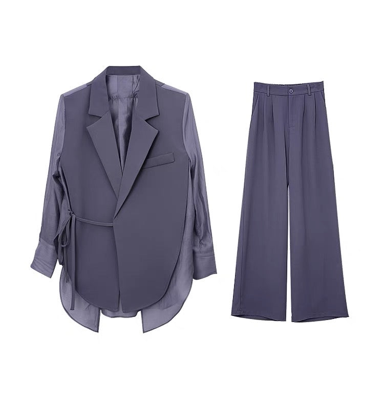 Summer new sun protection temperament fashion suit suit female design sense casual loose top trousers two-piece tide