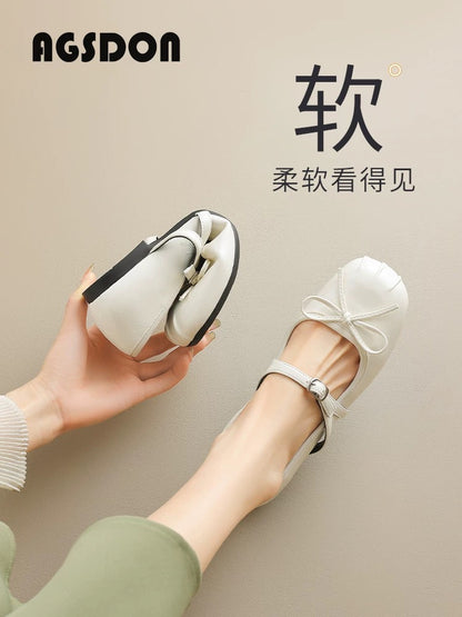 Augustin silver ballet shoes for women 2025 new summer wear Mary Jane with skirt small leather sandals