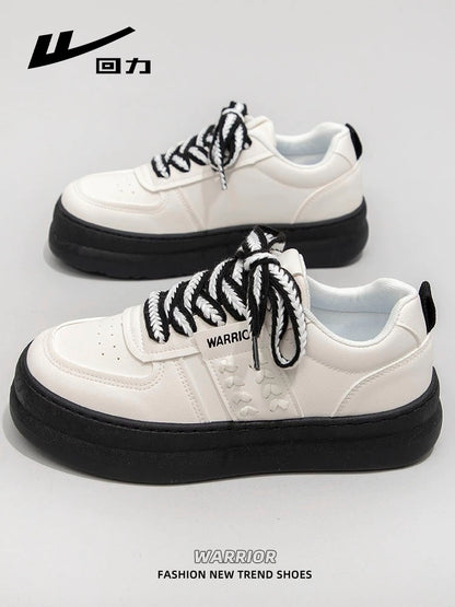 Huili Maisui white shoes for women 2024 new thick-soled heightening spring casual shoes for students versatile sports board shoes