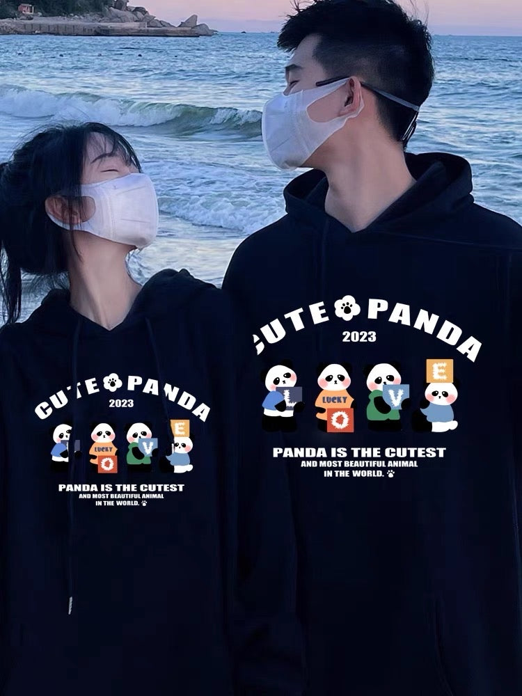 Early autumn couple sweatshirt spring and autumn 2023 new hooded couple jacket high-end three-dimensional cartoon clothes