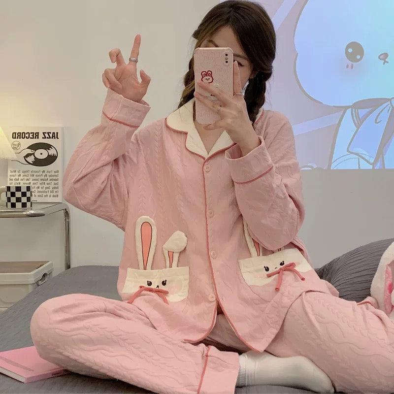 Pajamas for women Spring Autumn Winter Cotton Long Sleeve 2024 New Style Student Sweet and Cute Ladies Home Clothes Set