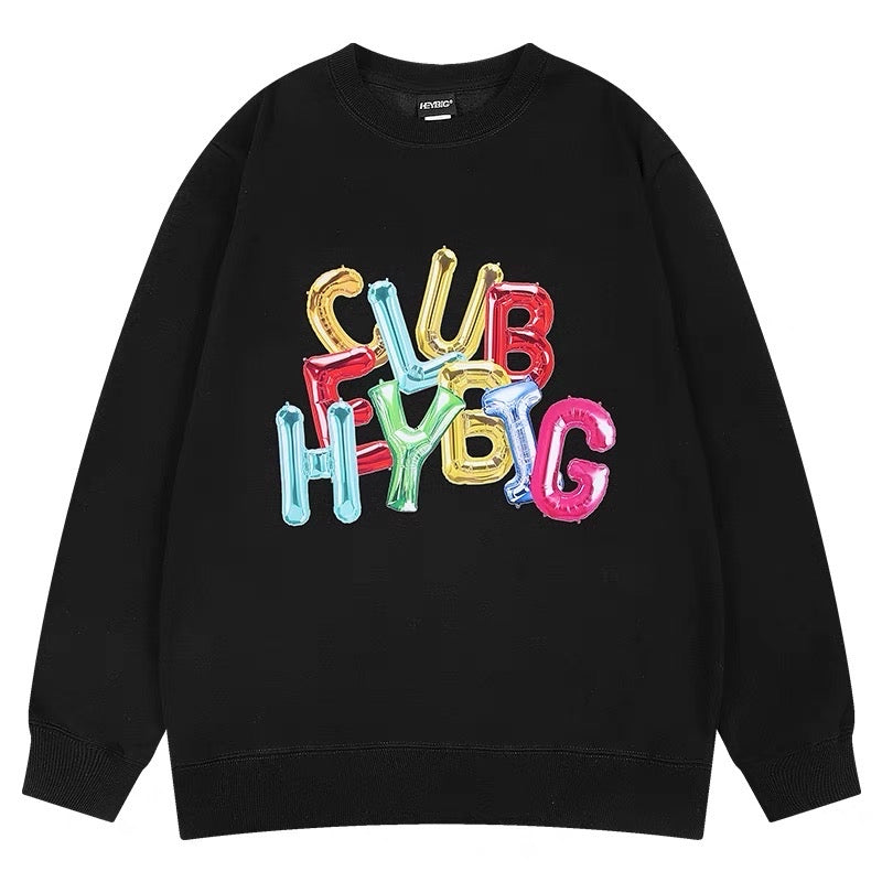 ins autumn and winter new trendy round neck sweatshirt men's trendy brand casual long-sleeved men's youth printed tops trendy