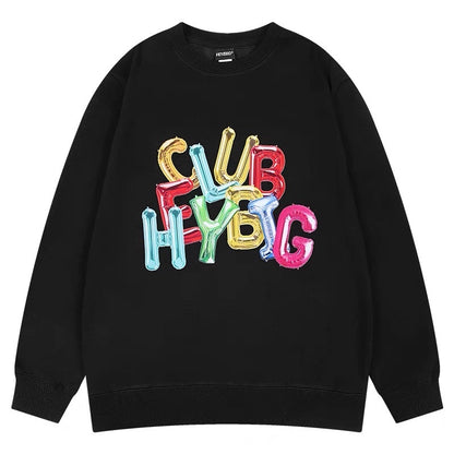 ins autumn and winter new trendy round neck sweatshirt men's trendy brand casual long-sleeved men's youth printed tops trendy