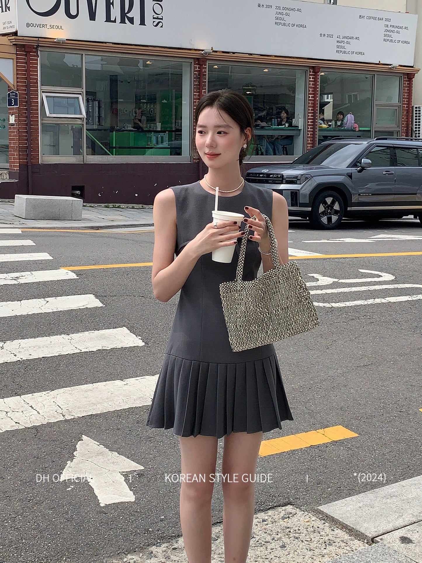 DH OFFICIAL big flower [Holiday Princess] Playful daughter temperament dress small fragrance style Korean women high-end