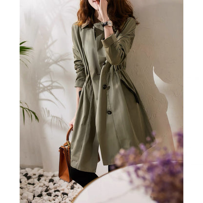 のxiaohange high-end cotton autumn 2023 new women's double-breasted windbreaker jacket FYB661837AG