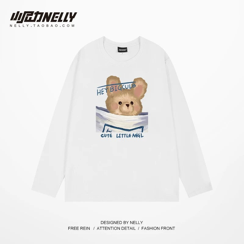 American cartoon cat print round neck short sleeve men and women summer 2025 couple pure cotton t-shirt half sleeve bottoming shirt trend