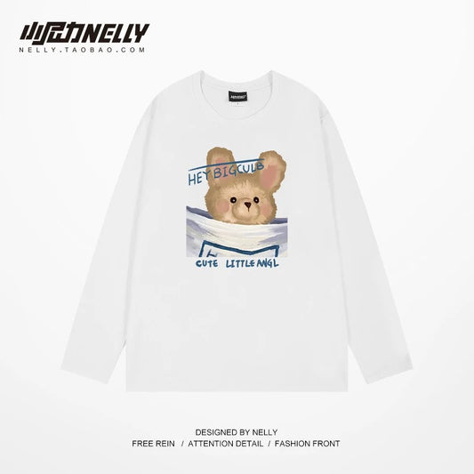 American cartoon cat print round neck short sleeve men and women summer 2025 couple pure cotton t-shirt half sleeve bottoming shirt trend