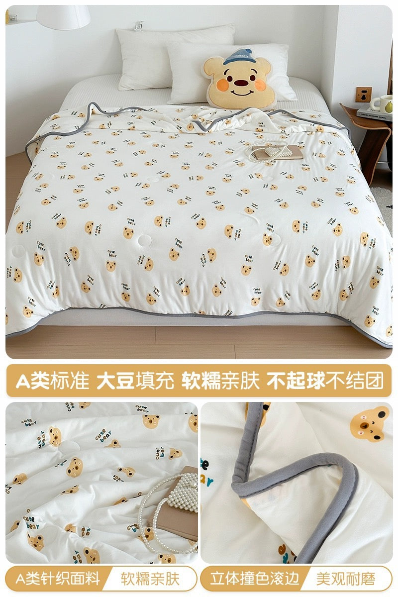 Class A soybean fiber knitted cotton summer cool quilt machine washable summer children's thin quilt spring and autumn summer air conditioning quilt