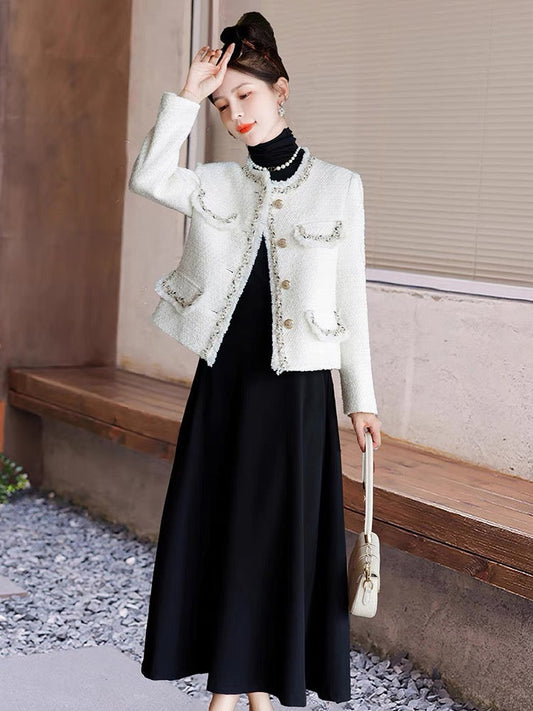 Xiaoxiangfeng suit dress for women in autumn 2023 new popular fashion high-end fashionable and beautiful two-piece set this year (S0413)