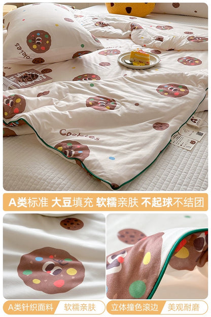 Class A soybean fiber knitted cotton summer cool quilt machine washable summer children's thin quilt spring and autumn summer air conditioning quilt
