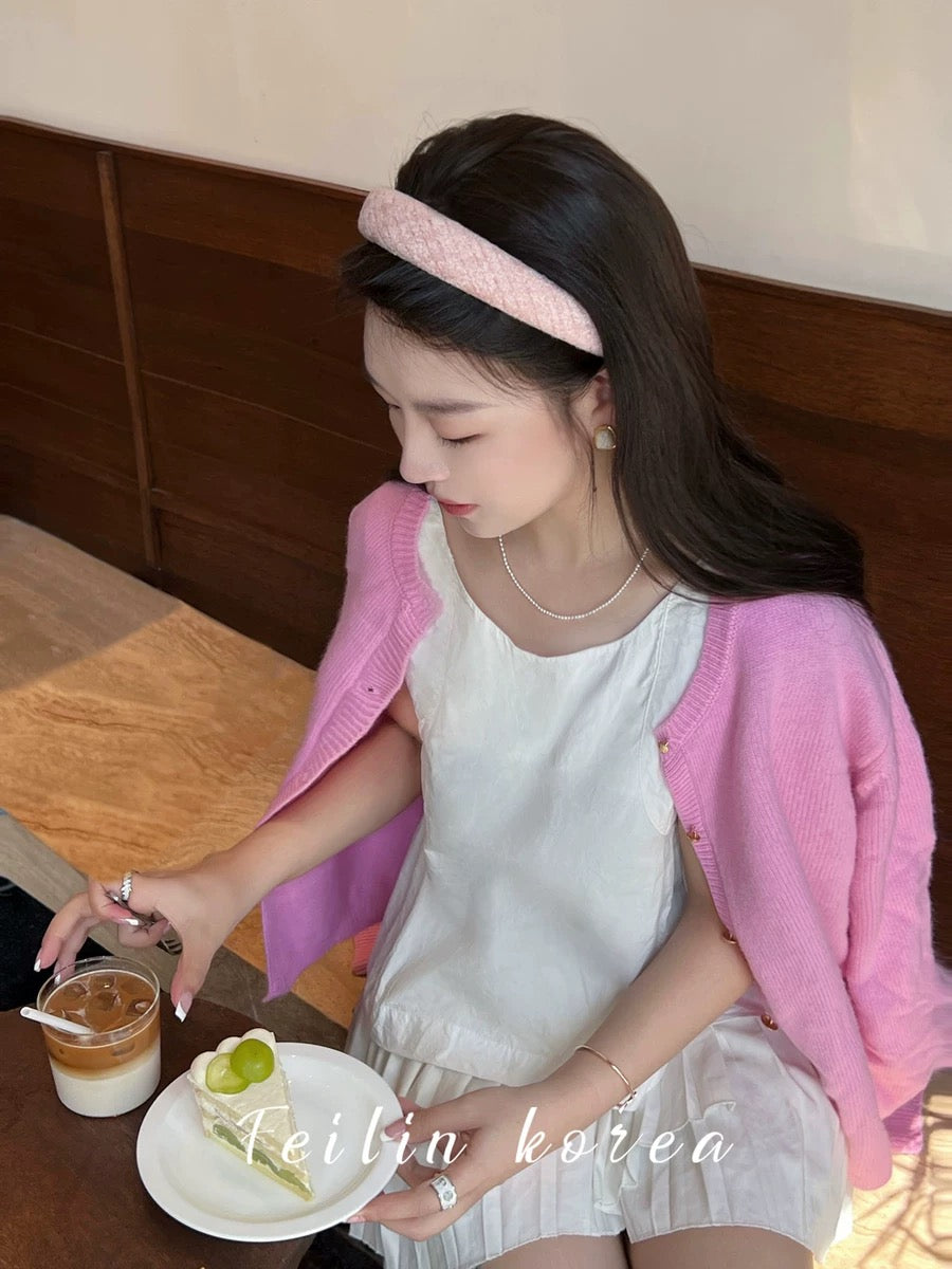 Small fragrant headband suitable for round faces, women's high-ceiling headband, hairpin headband, high-end, foreign and fashionable hair bundle